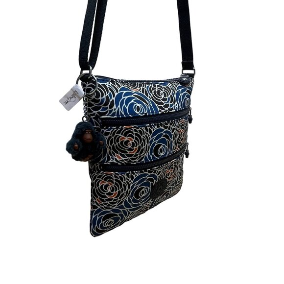 Kipling Women’s Blue Multi Floral Pattern Adjustable Strap Crossbody Bag Sz M - Picture 4 of 14